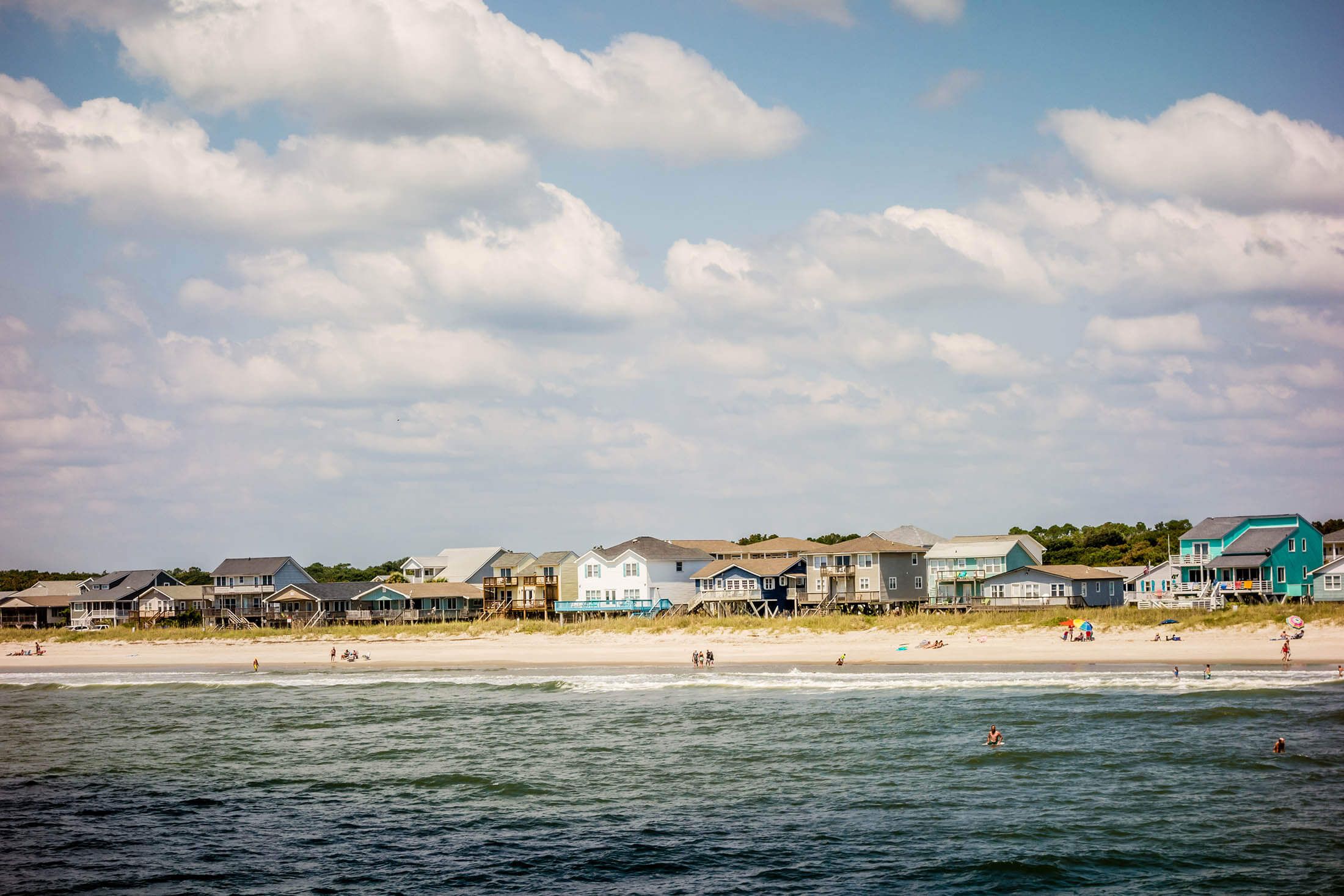 Oak Island houses on stilts