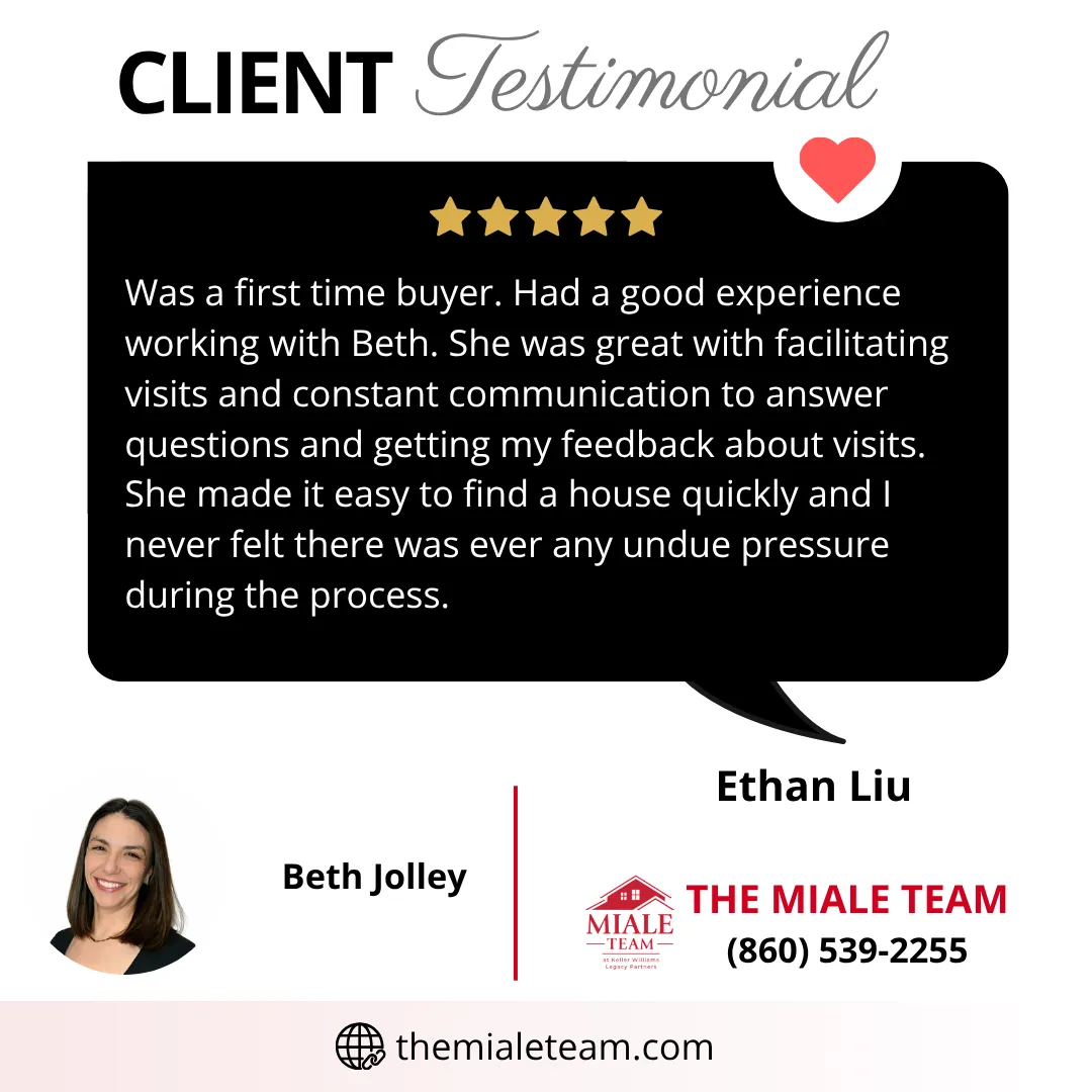 Client review featuring Beth J of The Miale Team
