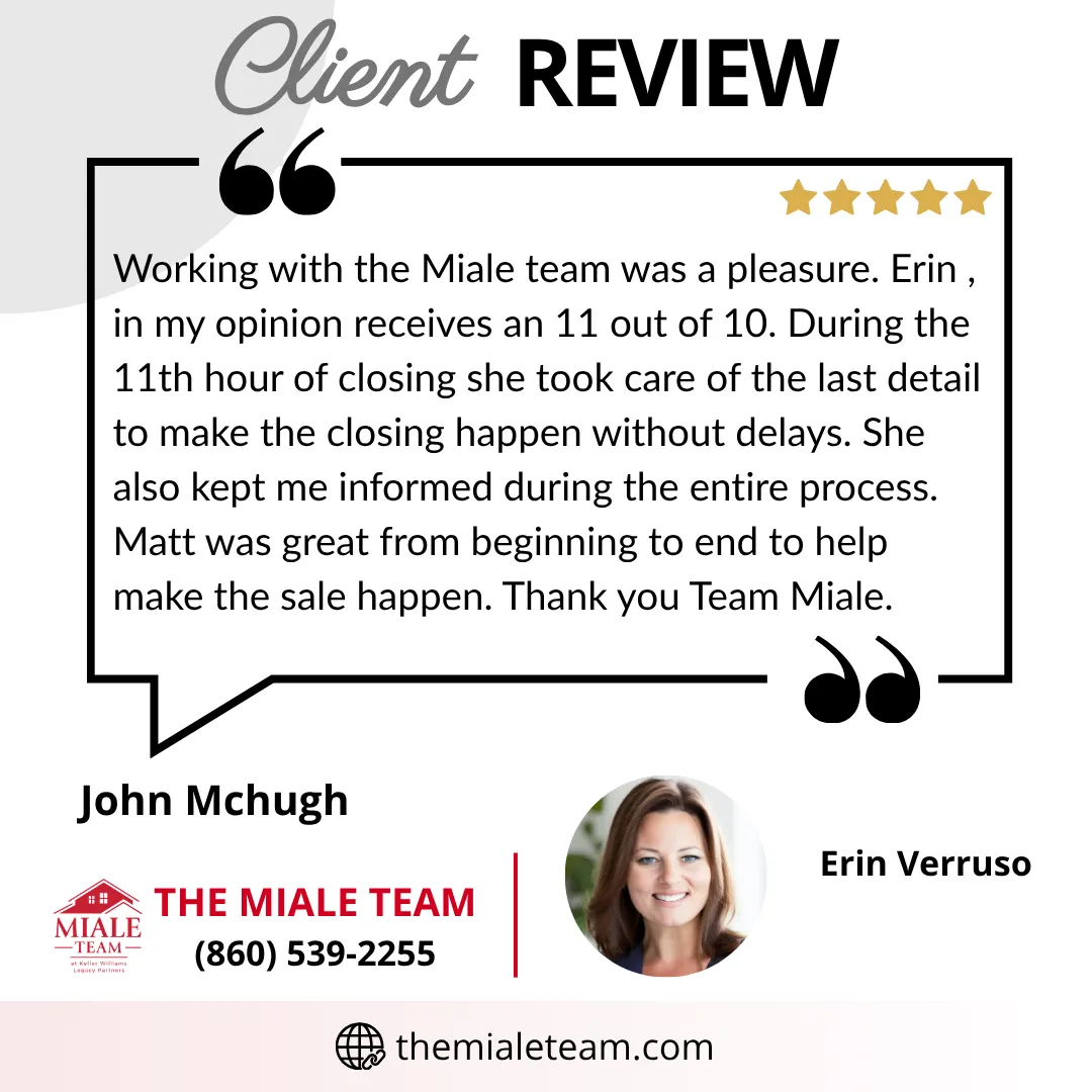 Client review featuring Erin Verruso of The Miale Team