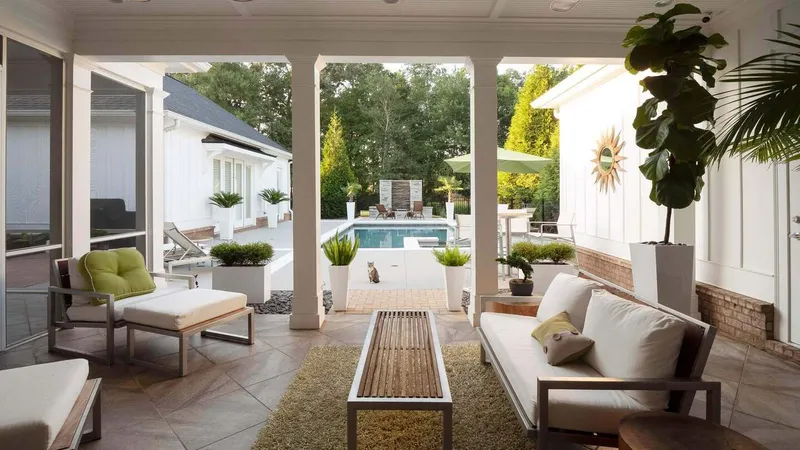 Pool courtyard at a Sarasota-area home