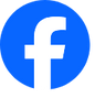 Facebook logo icon in blue circle for social media branding