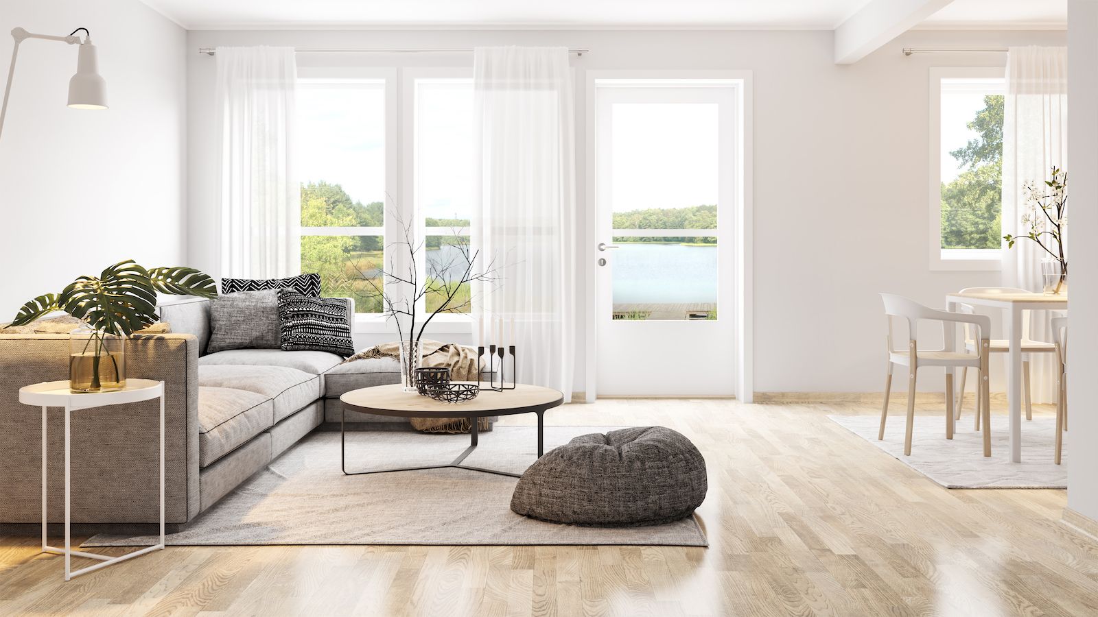 Couple cuddles on couch