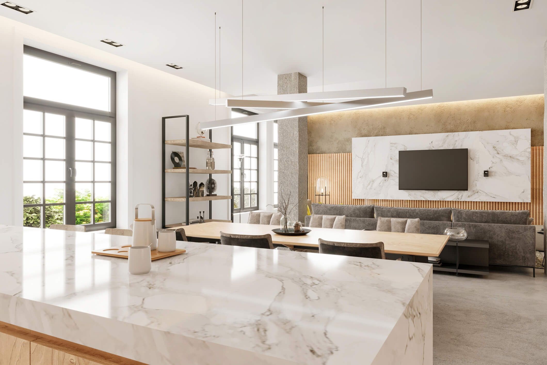 Agent house tour with couple
