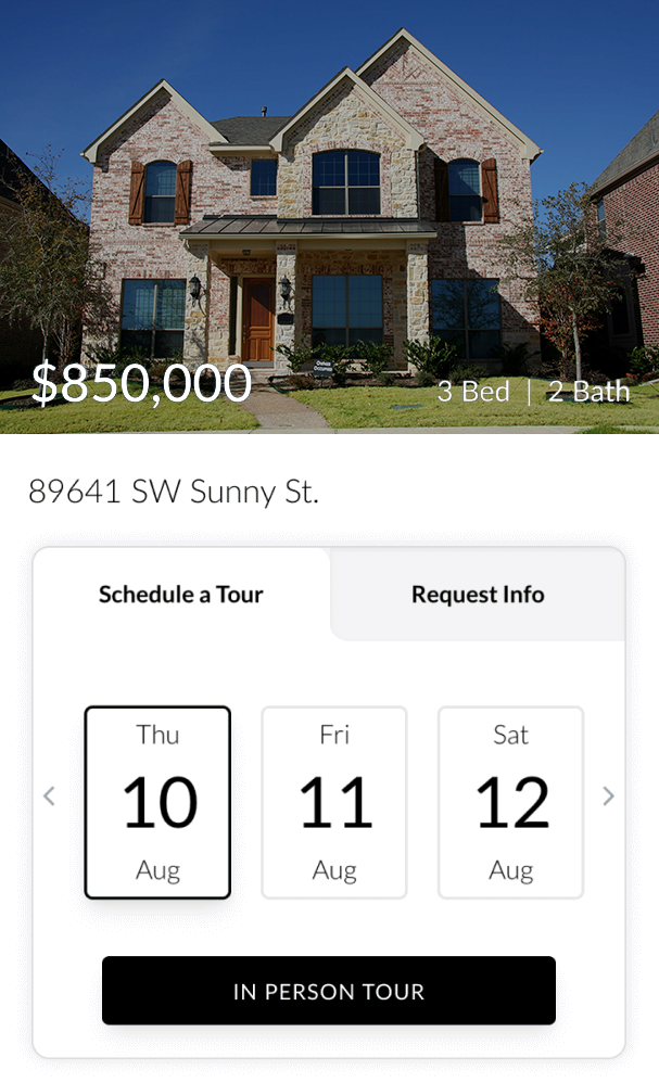 Modern luxury house with swimming pool, 3 bedrooms, 2 bathrooms, located at 89641 SW Sunny St, available for in-person tour on August 10th, 11th, or 12th.