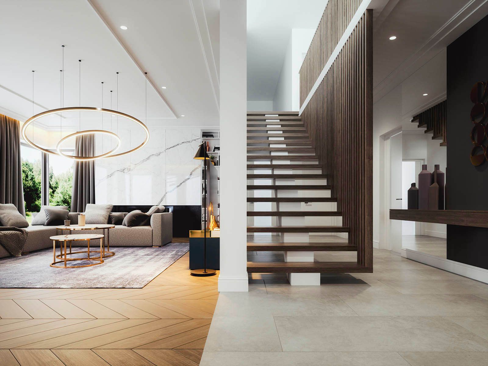 Agent house tour with couple