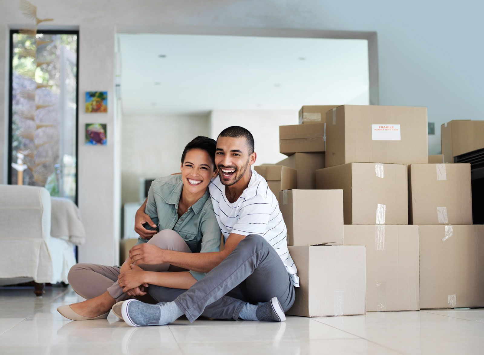 Agent house tour with couple