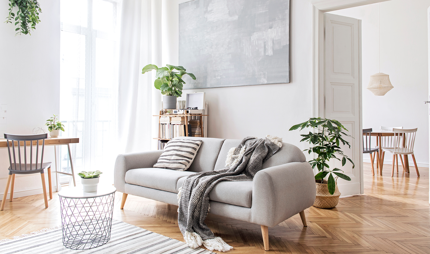 Couple cuddles on couch