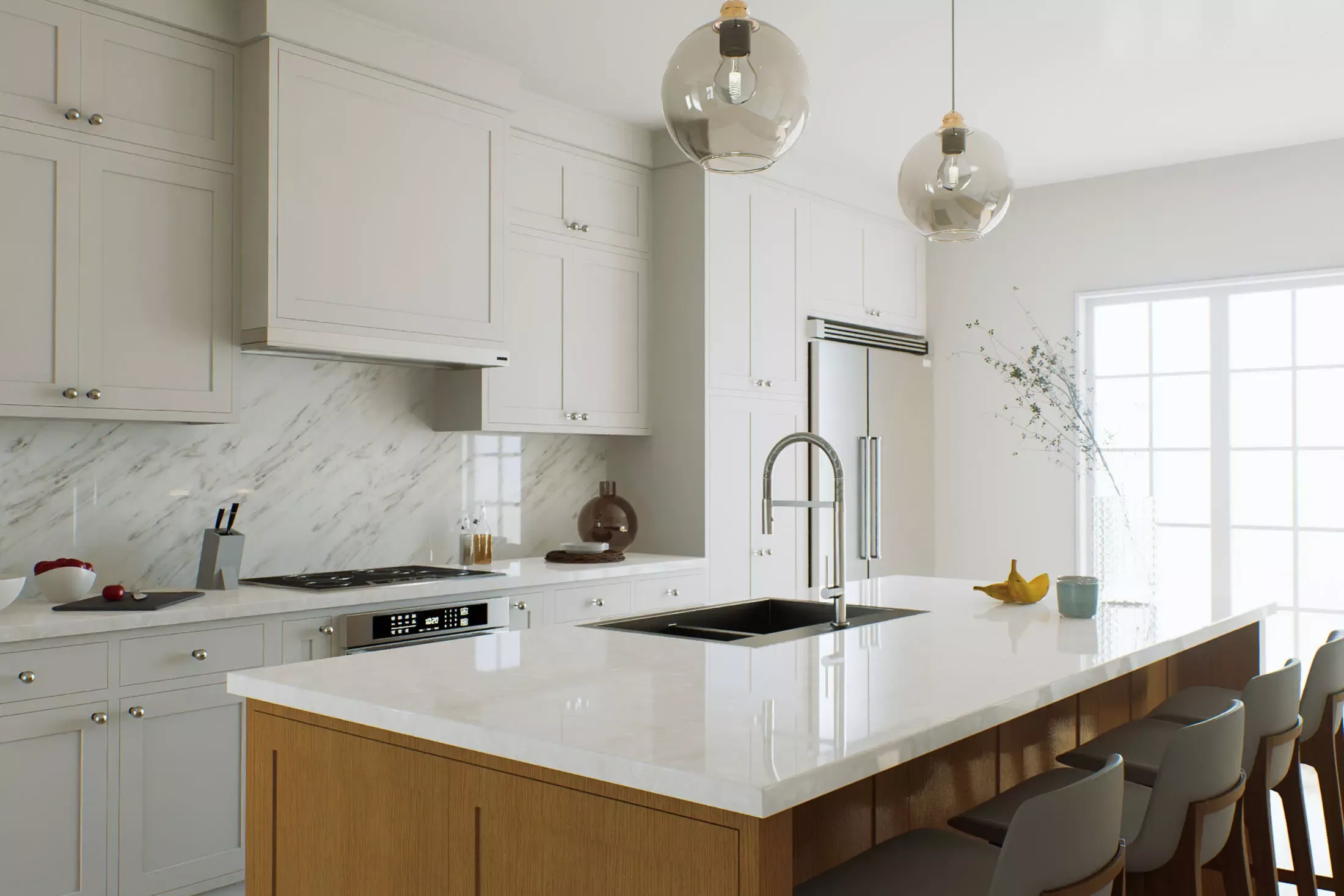 Agent house tour with couple