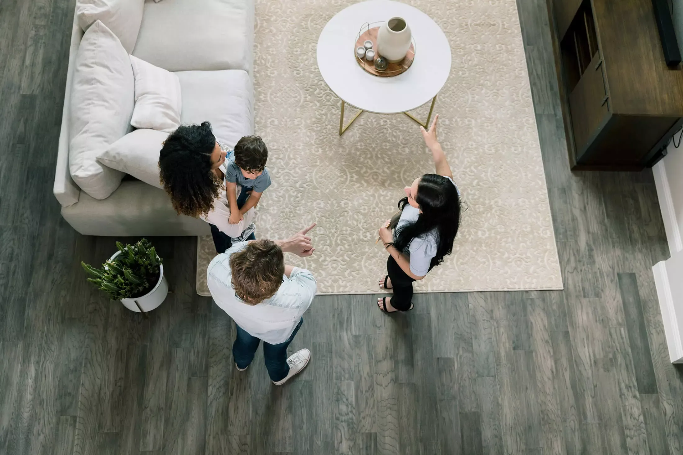 Family views home