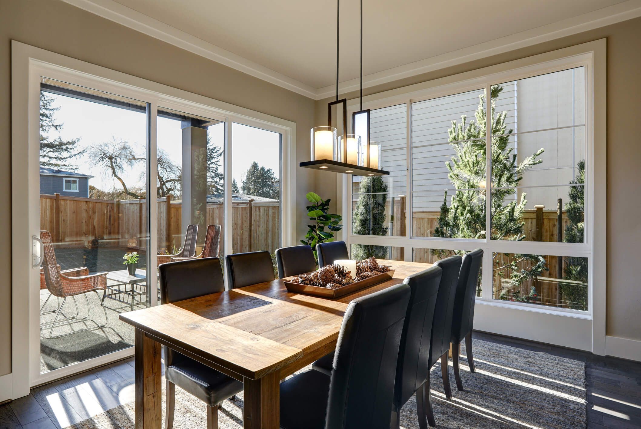 Family views home