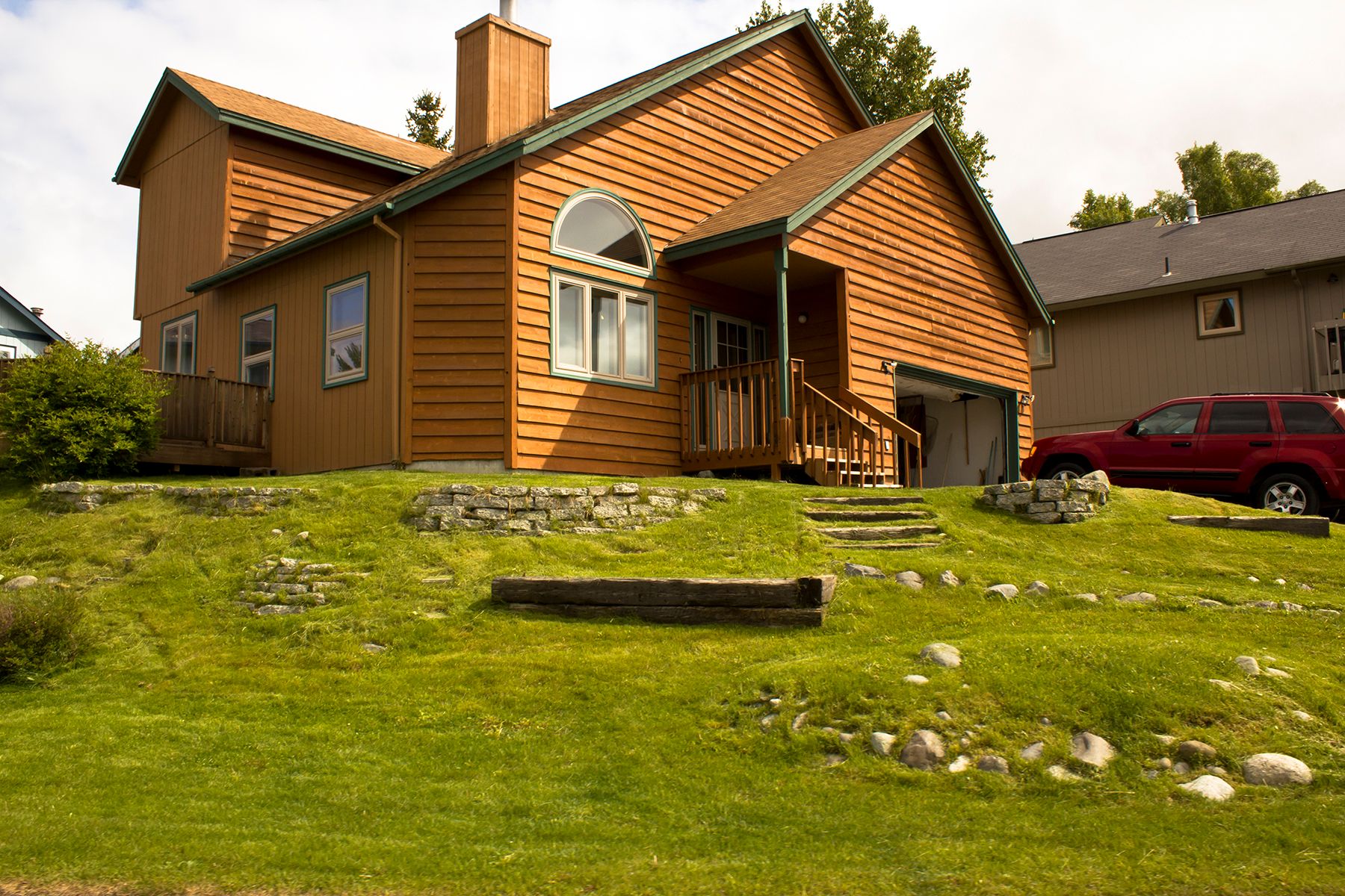 Family views home