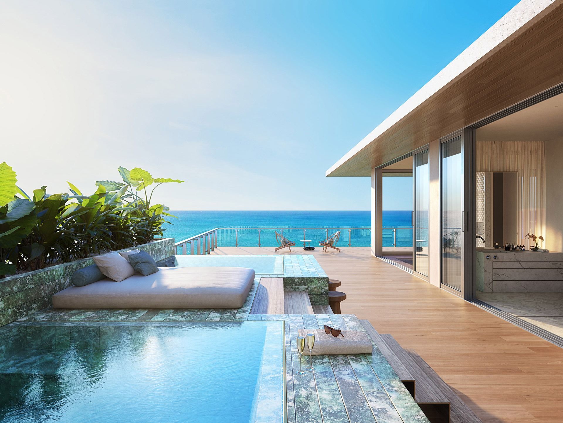 Family views home