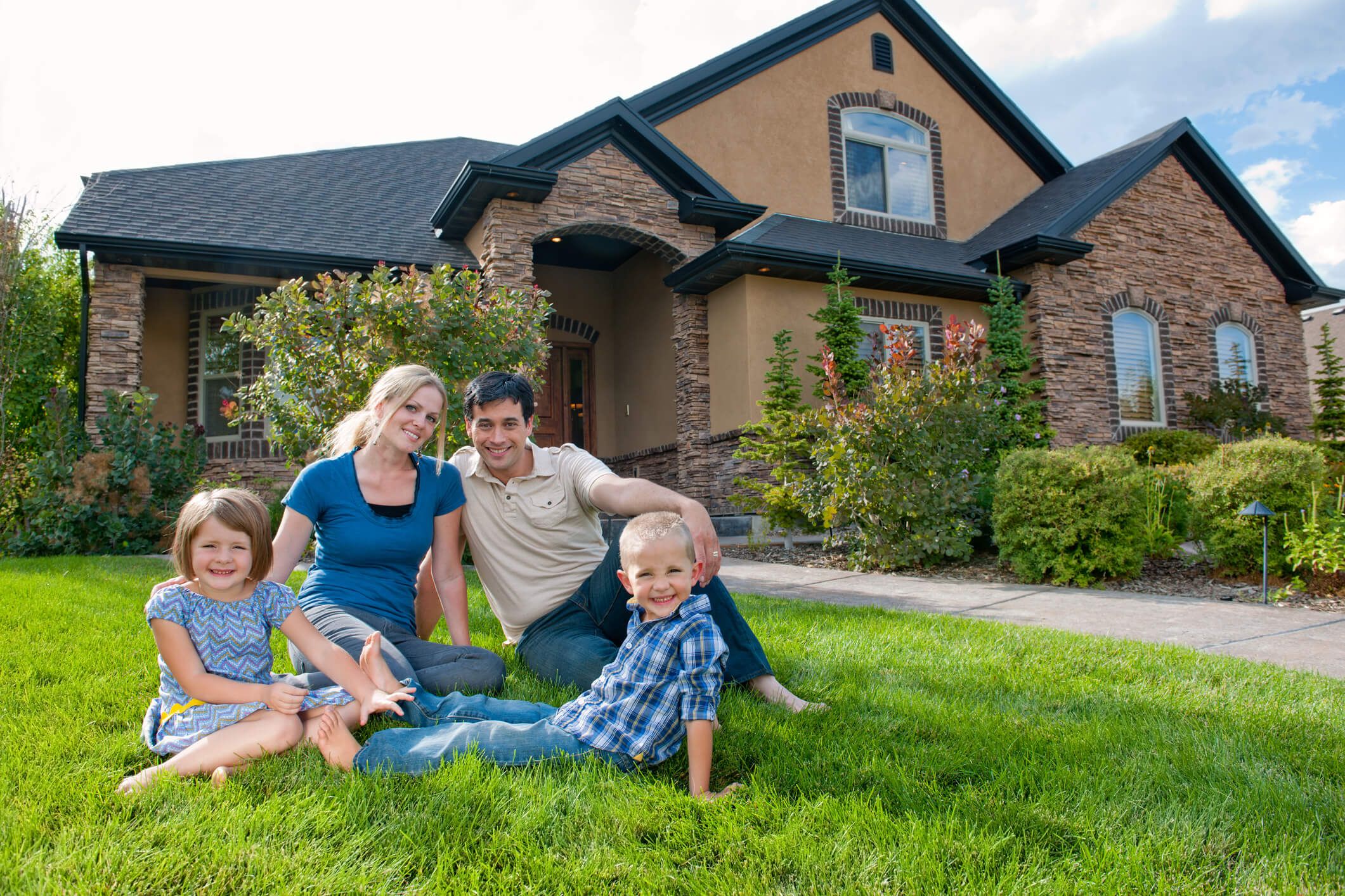 Family views home