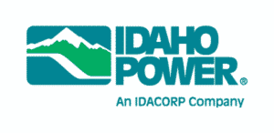 Idaho Power logo featuring a mountain and river graphic with company name and tagline