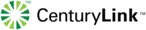 Logo of CenturyLink featuring a green and black circular design with the company name in green and black text