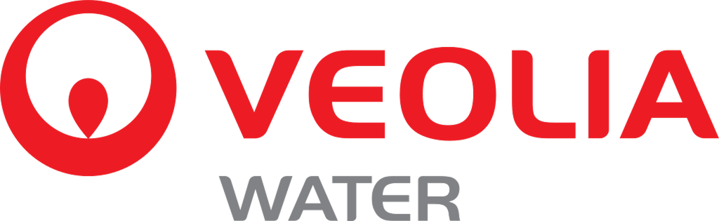 Veolia Water logo with red circular icon and stylized leaf design, accompanied by the text 