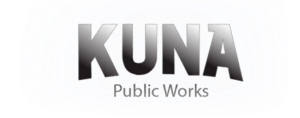 KUNA Public Works logo with bold black text on a white background
