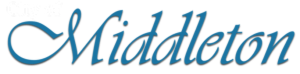 City of Middleton logo with elegant blue font displaying 