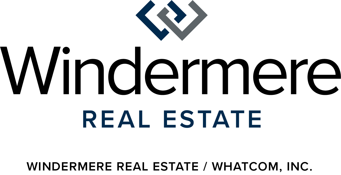Windermere Real Estate logo with a geometric icon in navy blue and gray colors.