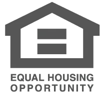 Symbol of a house with equal housing opportunity text, promoting fair housing practices and diversity in housing options