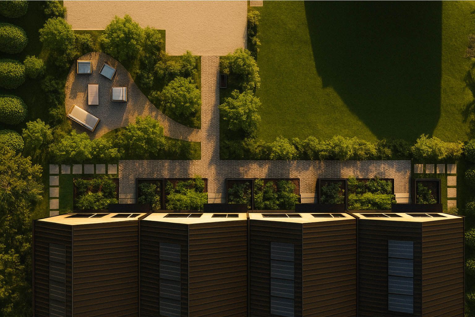 Fieldlight Row aerial view