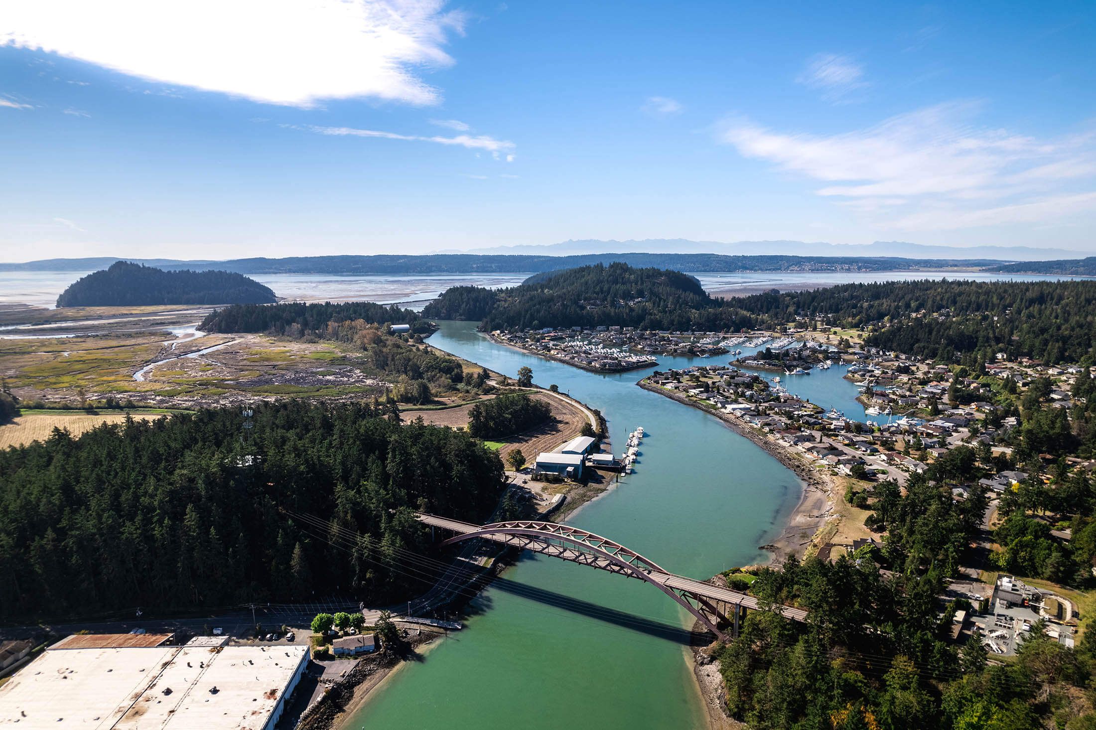 aerial of La Conner Washington