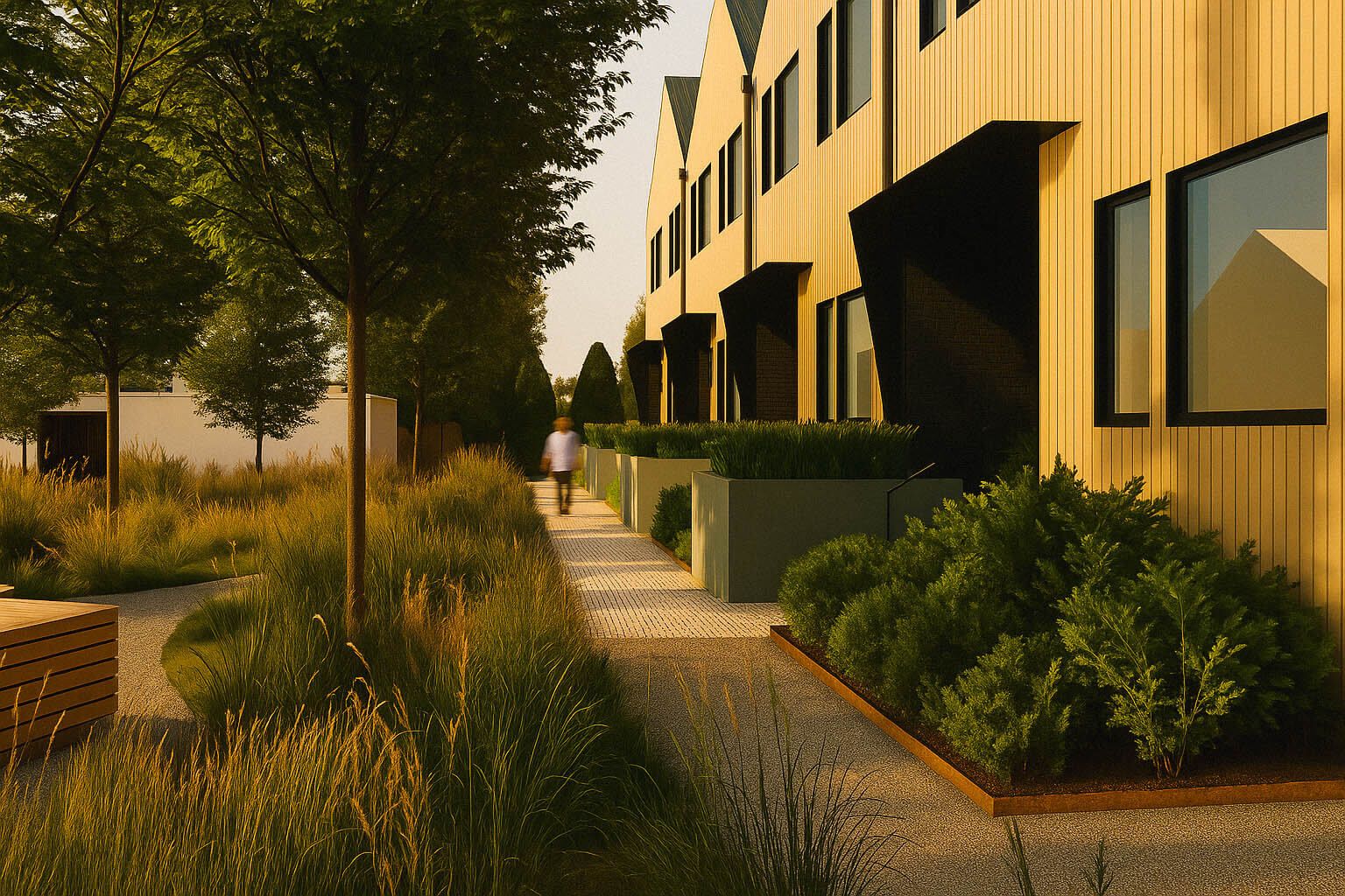 outdoor walkway at Fieldlight Row