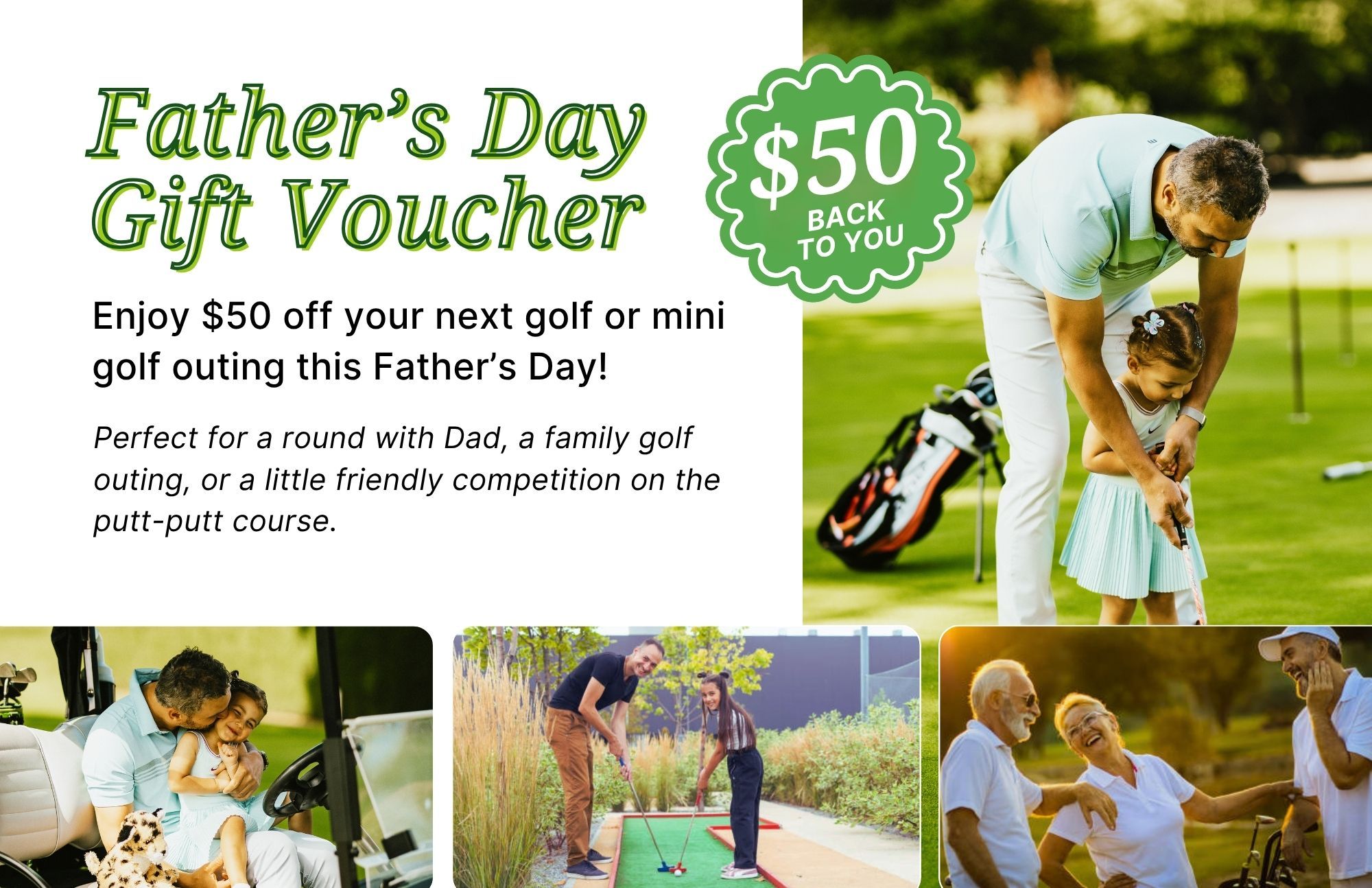 golf voucher for Fathers Day