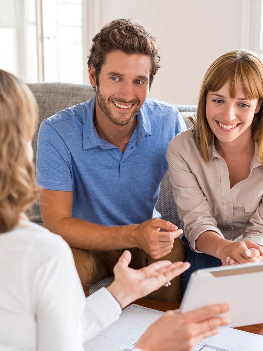 beautiful realtor listening to a realtor
