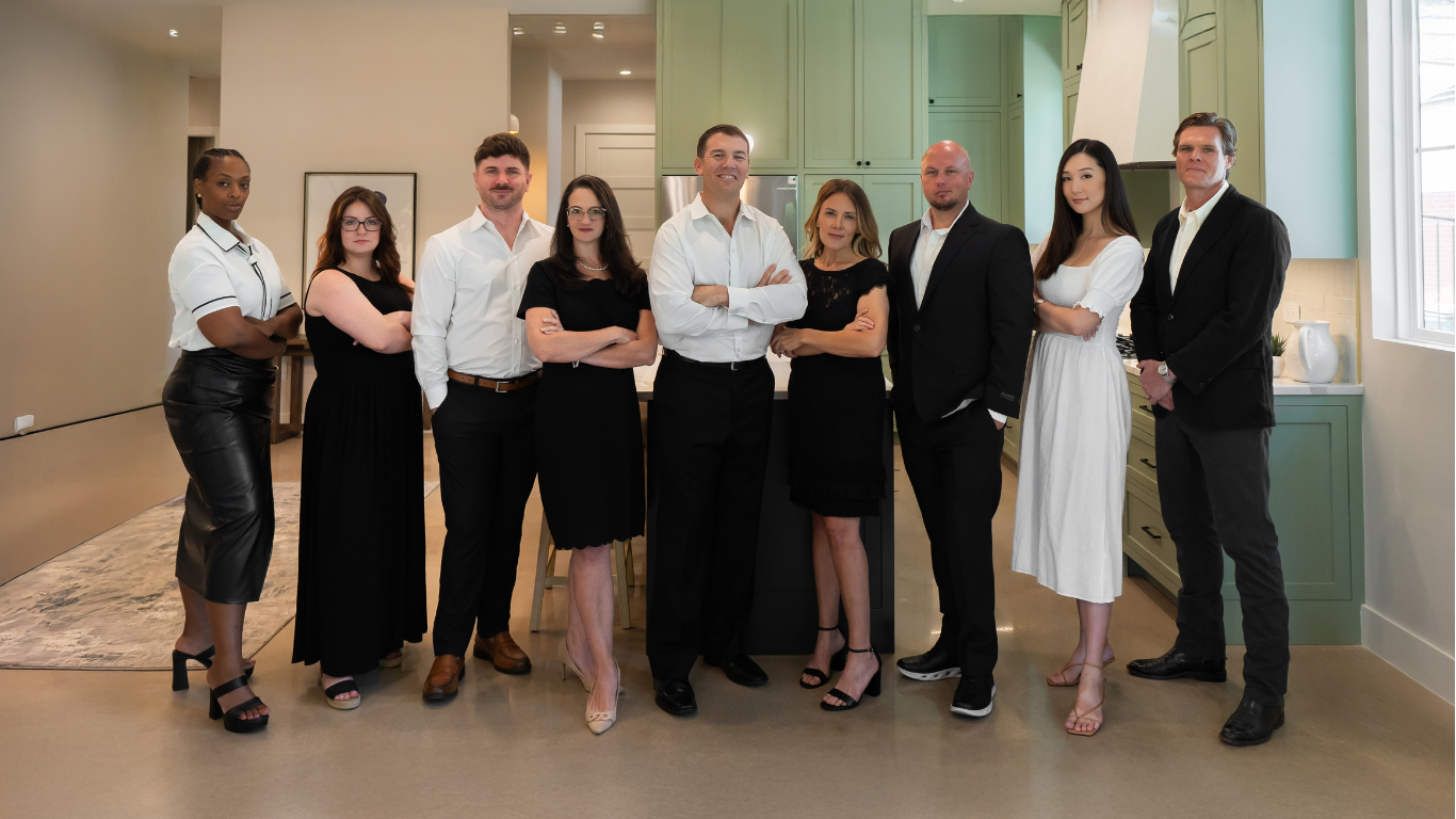 team photo in industrial office