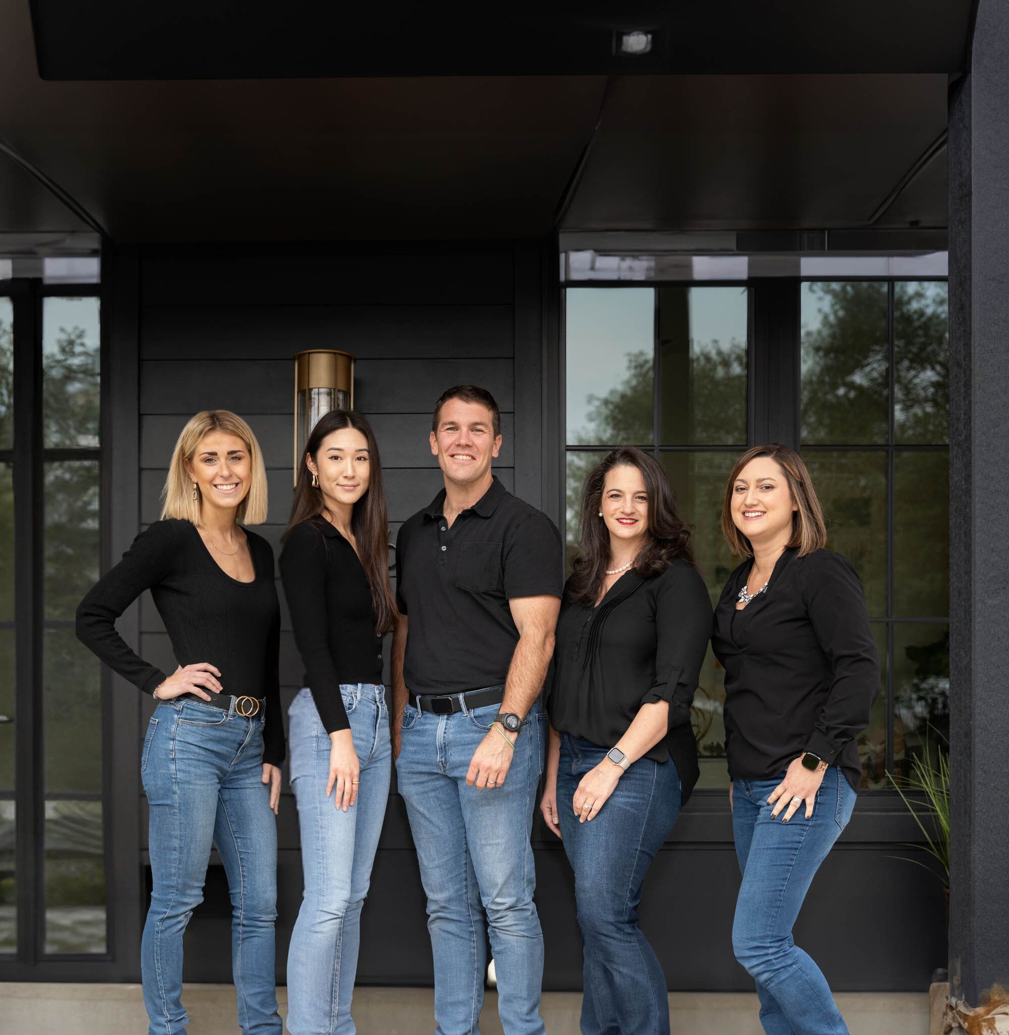 team photo in industrial office