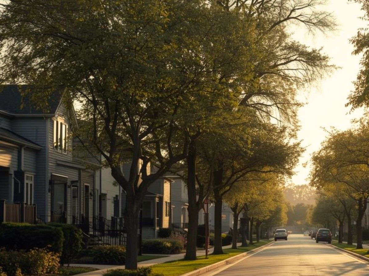 Quiet tree-lined street in Altadore Calgary with residential homes and mature canopy in an established inner-city neighbourhood