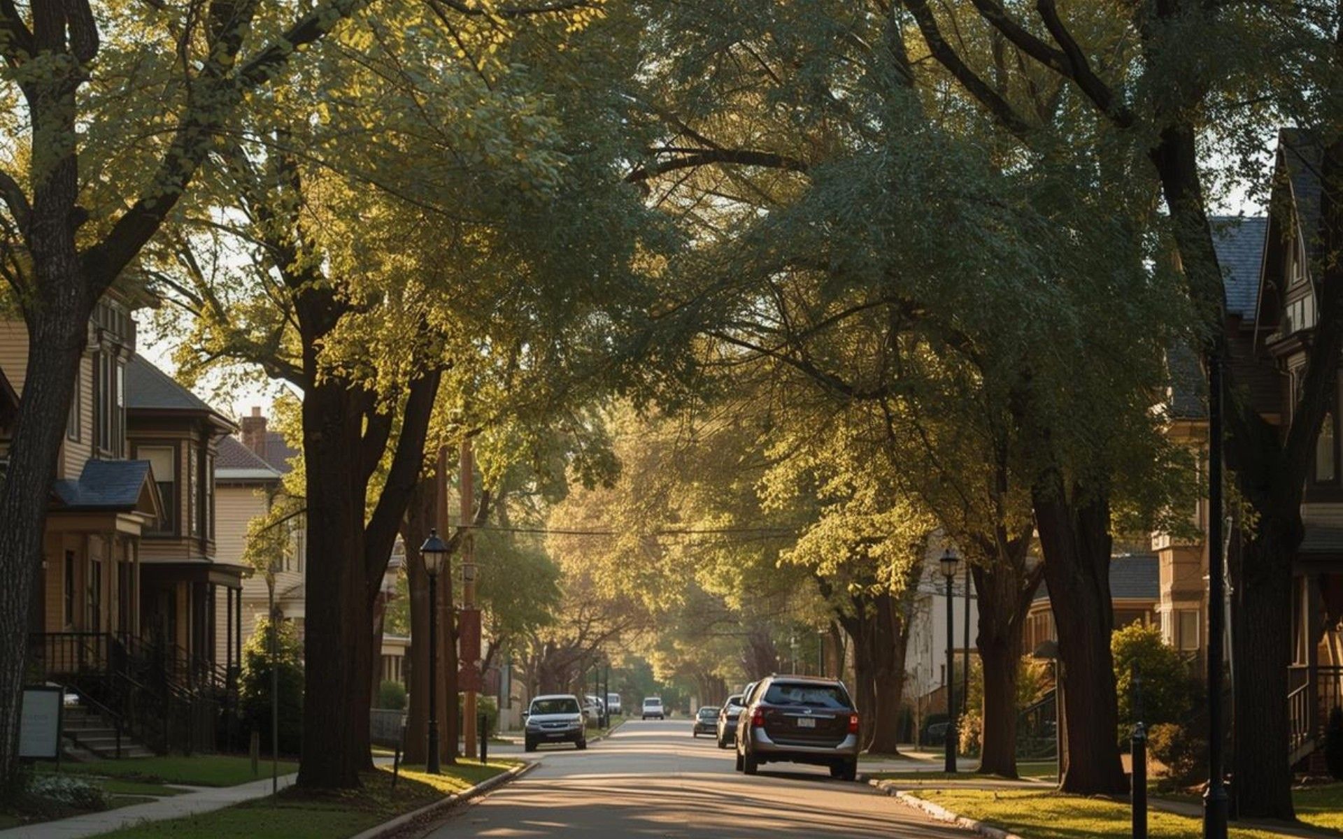 South Calgary residential street with mature trees and quiet inner-city homes near Marda Loop