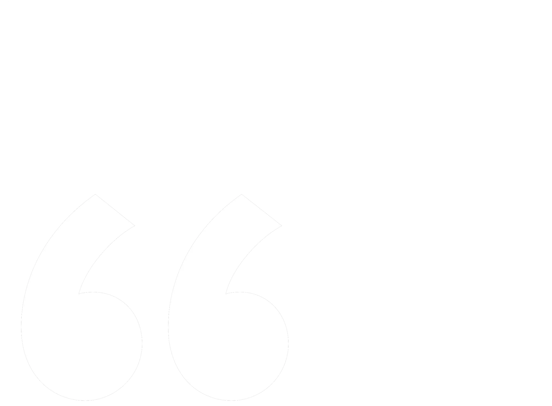 Quotation mark icon with dotted design elements on a black background.