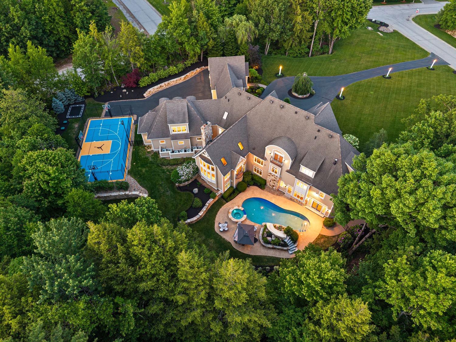 Aerial view of property