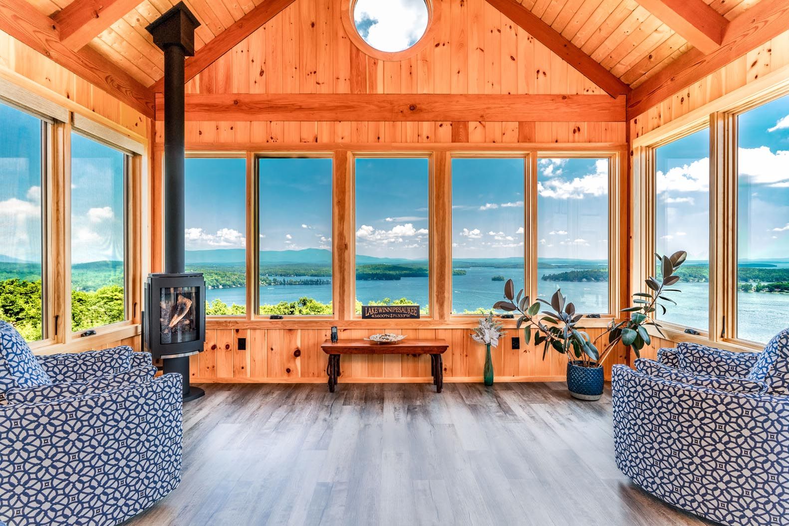 View of lake from living room