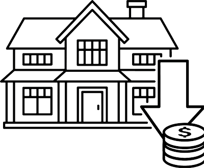 low property taxes icon