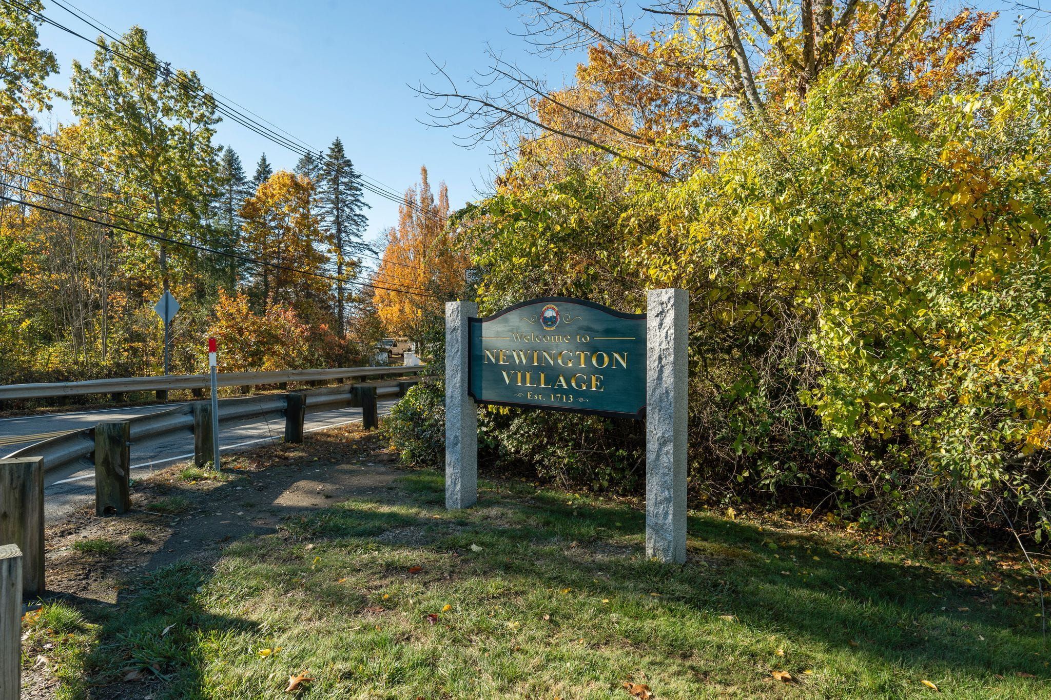 Stone-lined garden bed with a 