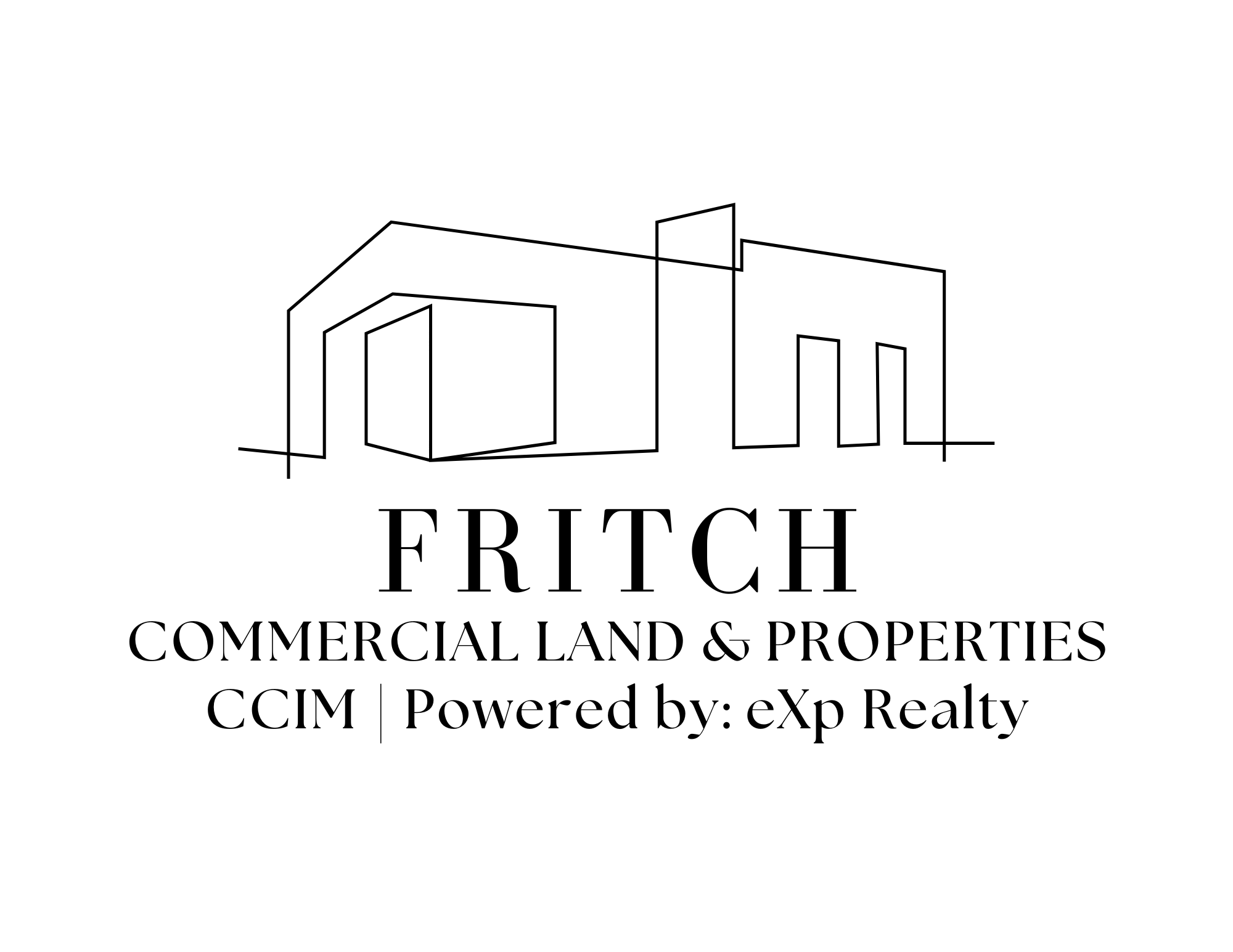 Chris Fritch Team Commercial Real Estate Logo with initials CF and black, gold, and white color scheme