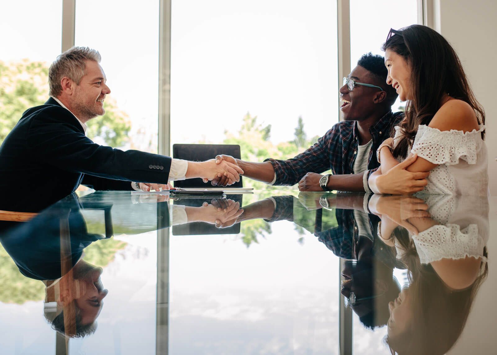 Couple cuddles on couch