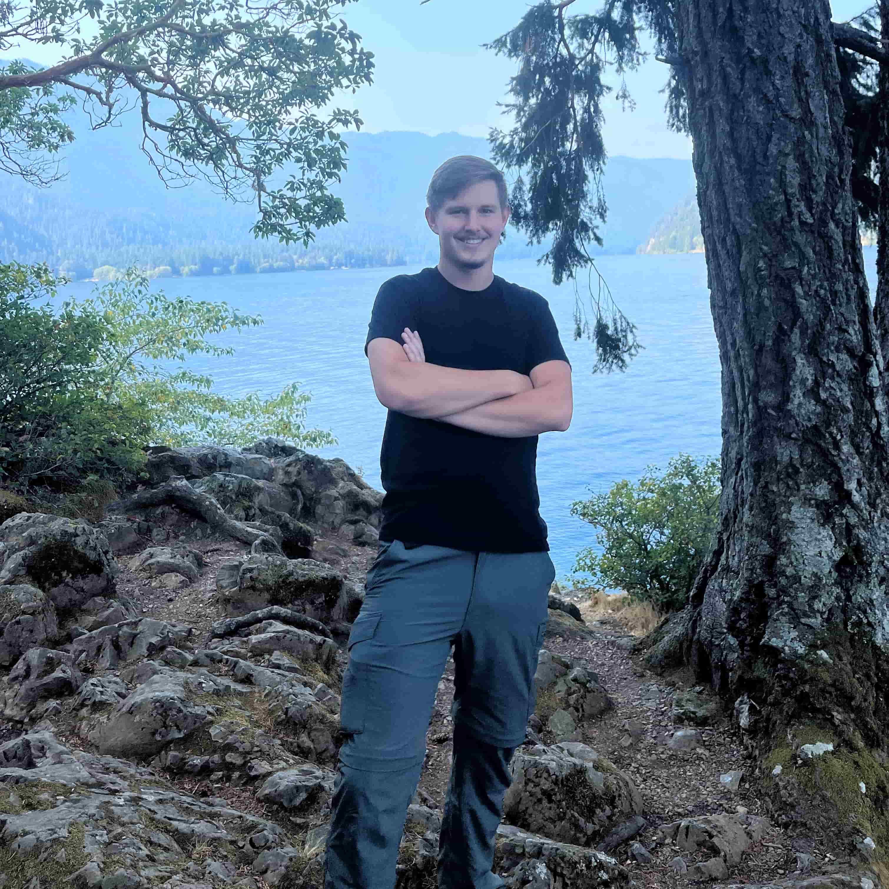 Connor enjoying nature in the Northwest