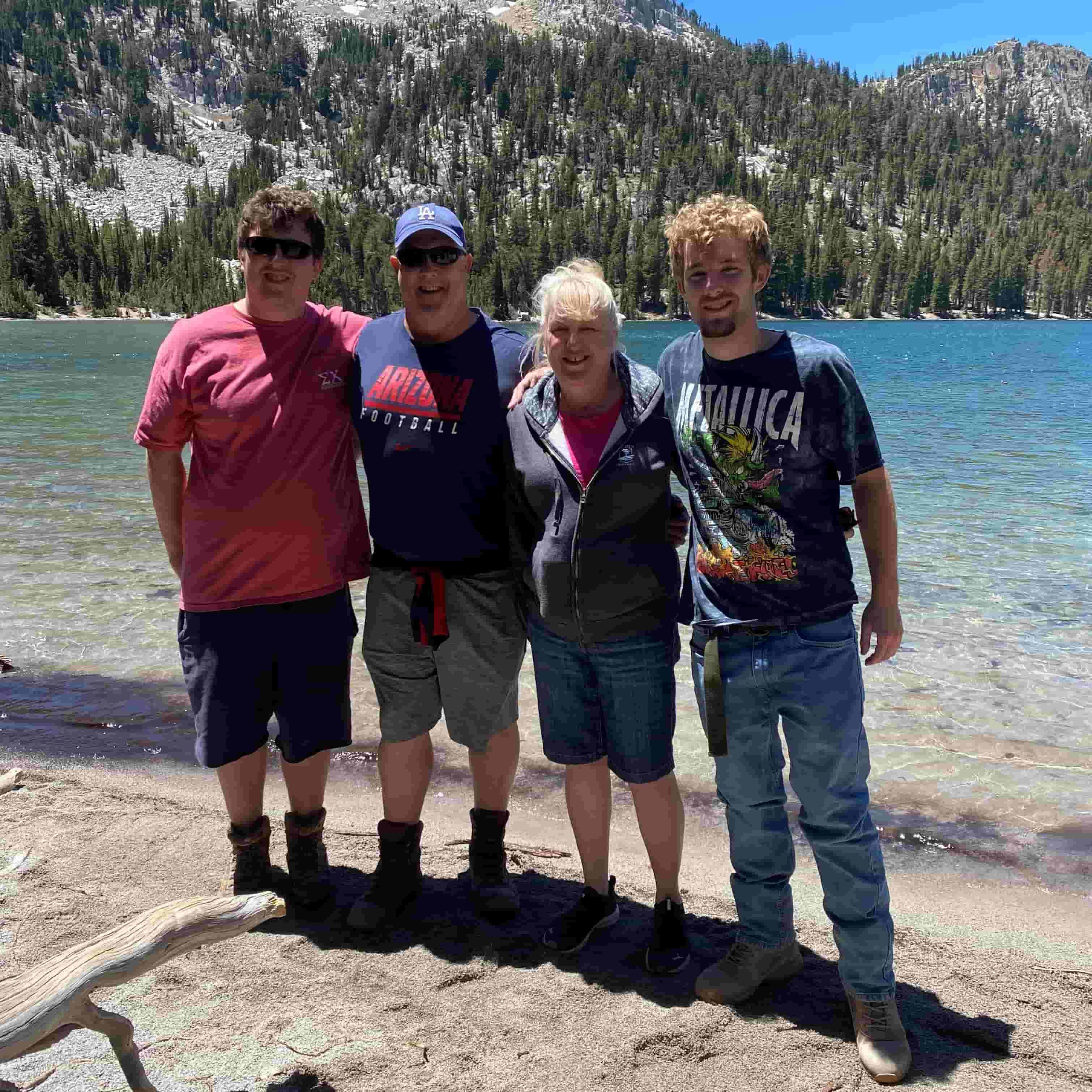 Margaret and her family at the beach