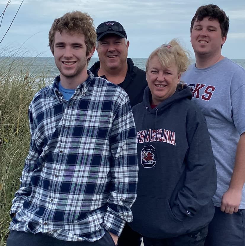 Margaret and her family at the lake