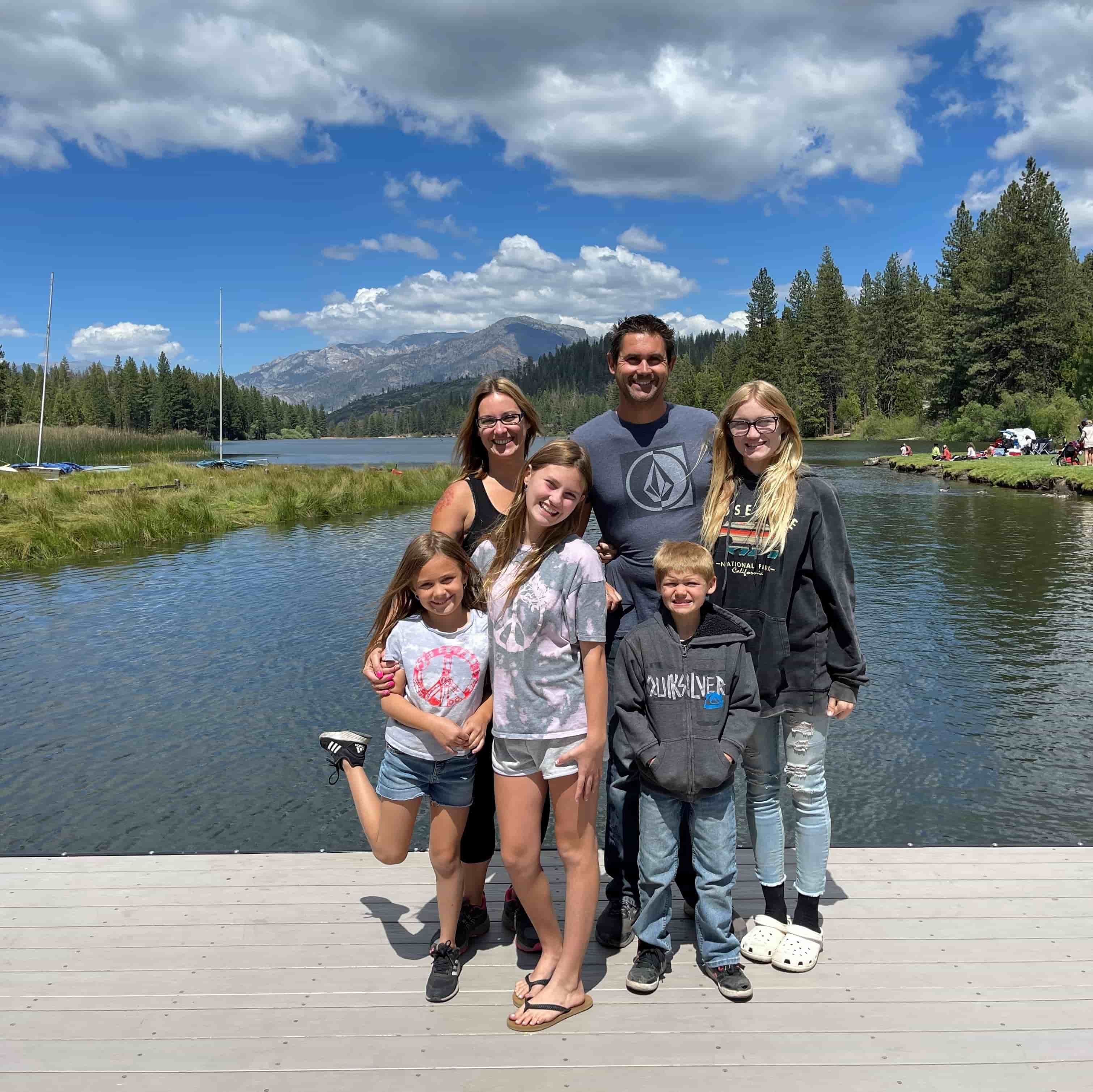 Vanessa and her family at the lake