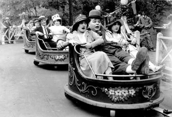 Fatty Arbuckle rides The Whip at Luna Park, Coney Island