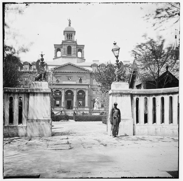 Union Soldier Outside Orphanage