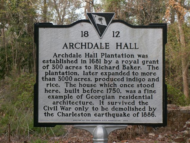 Archdale Hall Plackard