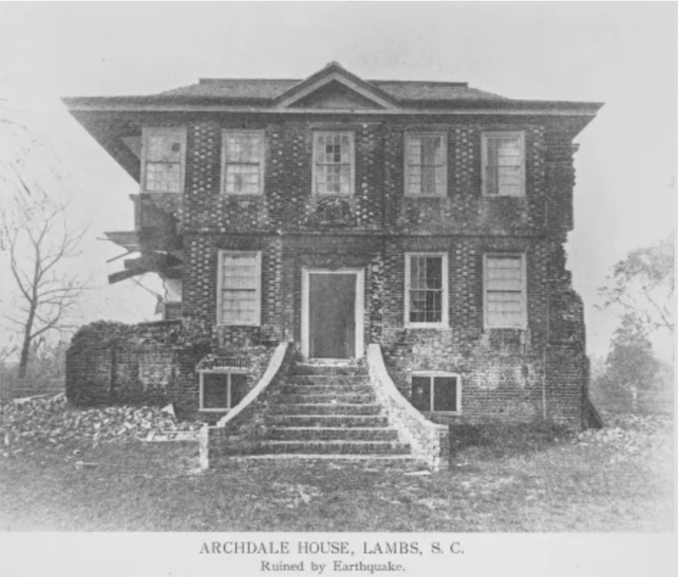 Archdale Hall Exterior after Earthquake
