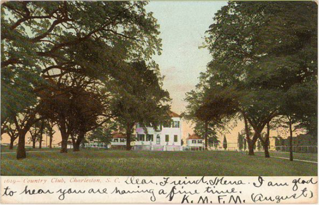 View of Charleston Country Club's clubhouse (Belvidere Plantation House), ca. 1907. Preservation Society of Charleston