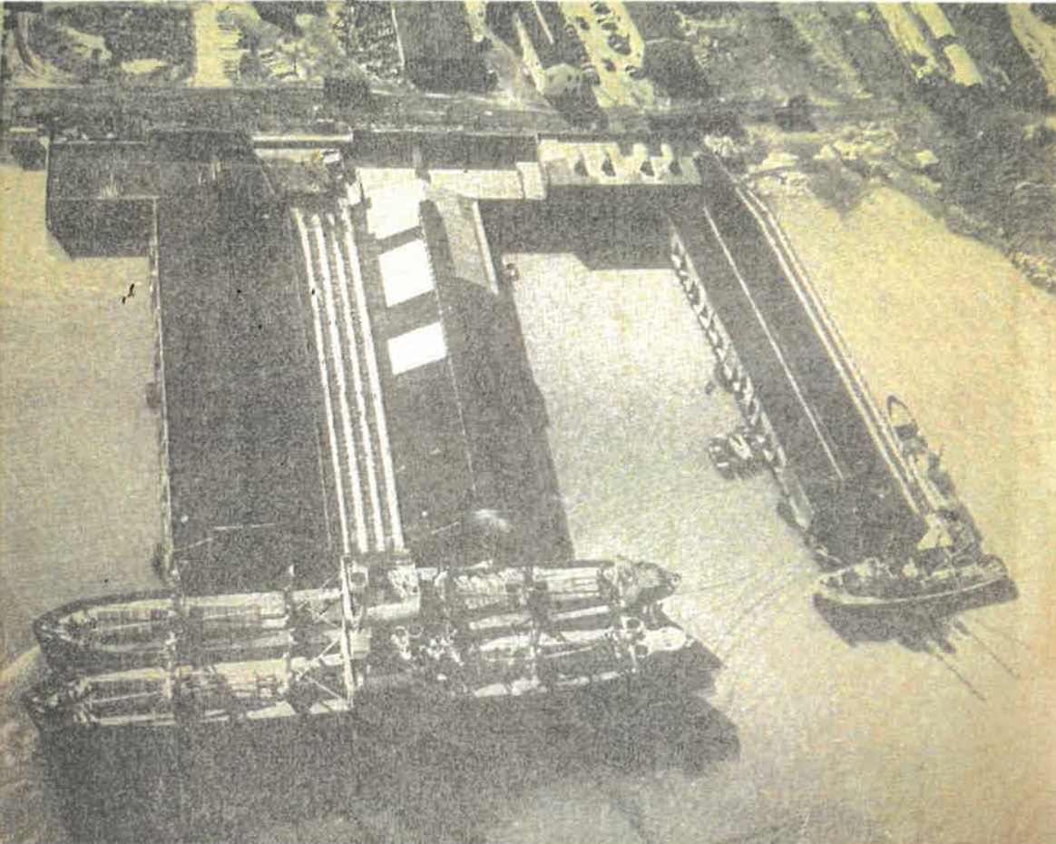 Clyde Line terminals from above, 1950